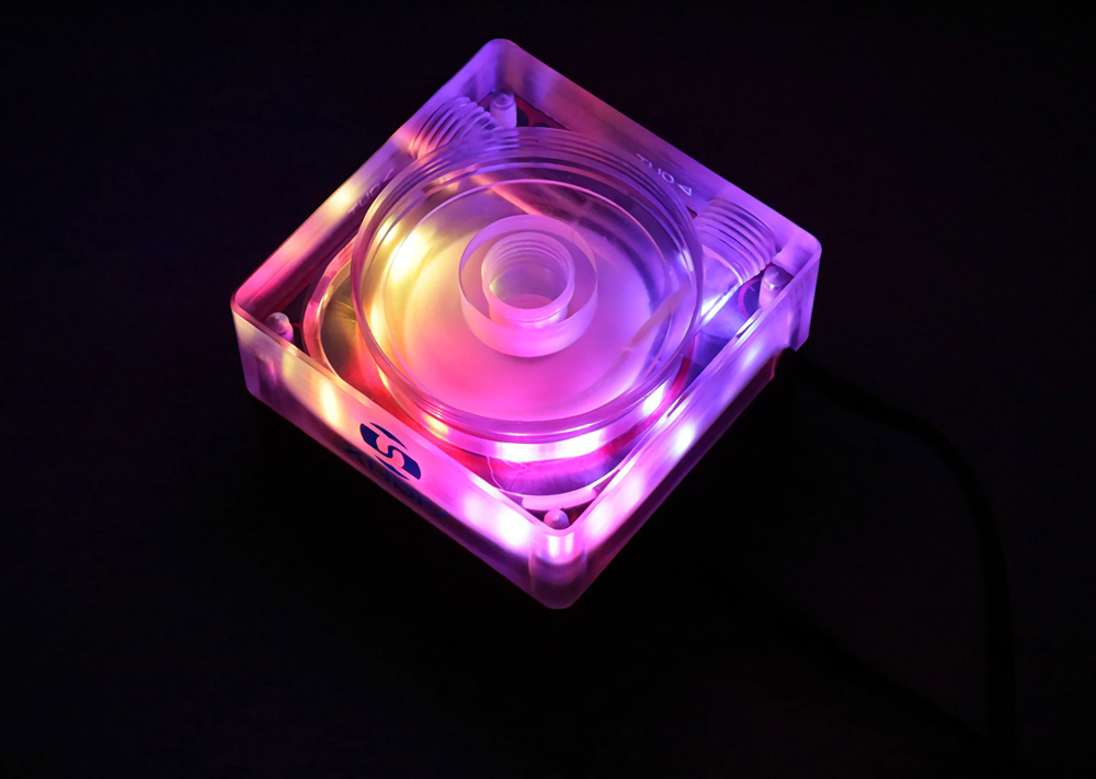 8W 4M Pump Head Aluminum Alloy LED Light Water Cooling Recycling Water Pump with IR Controller 10