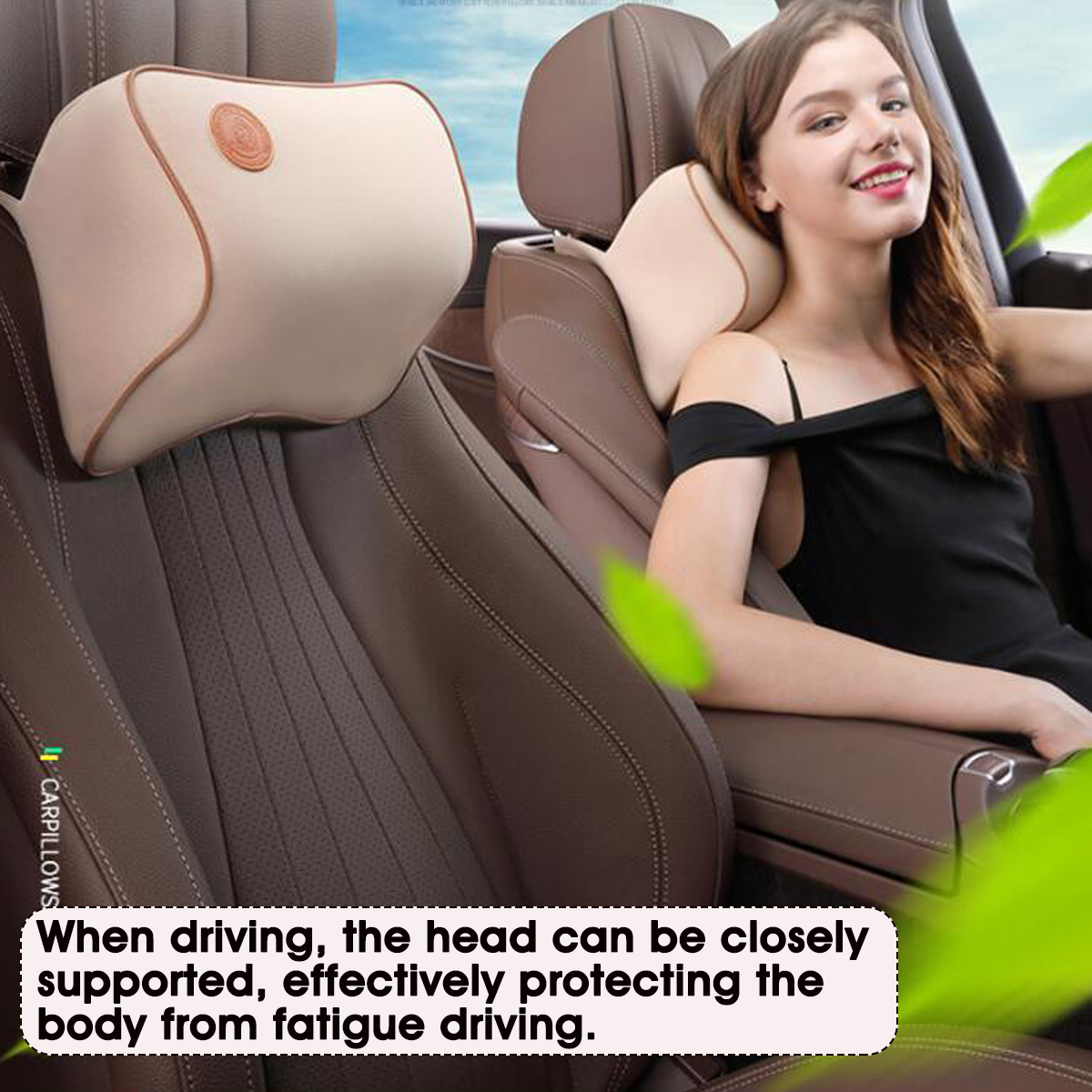 Car Headrest Neck Pillow Neck Rest Memory Foam Cotton Head Support for Car Home Office Chair Seat