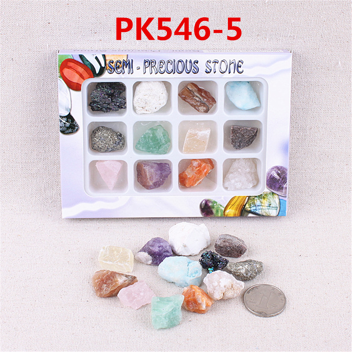 AU Natural Gemstones Stones Variety Collection Crystals Kit Mineral Geological Teaching Materials 13