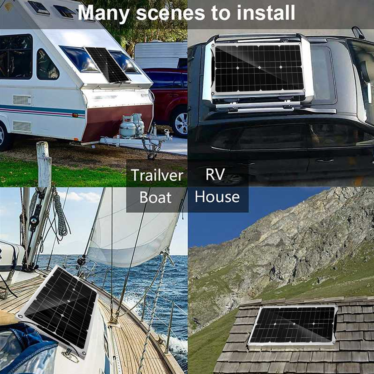 100W Flexible Solar Panel Charger USB Output For RV Outdoor Camping