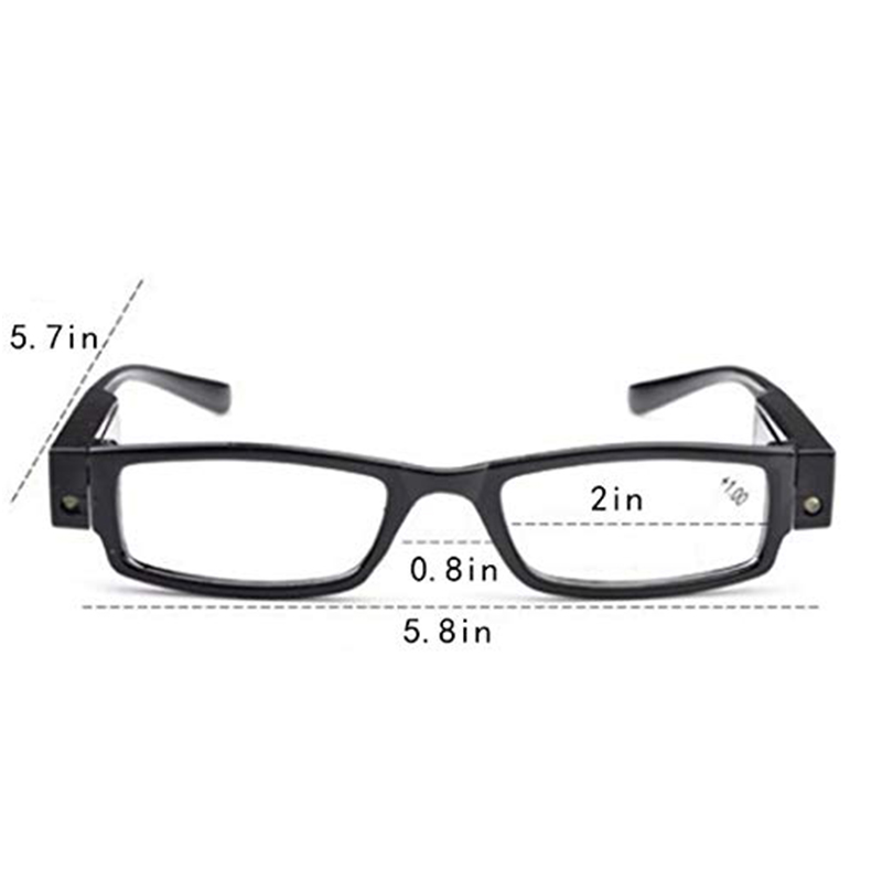 Rimmed Reading Glasses Eyeglasses Spectacal With LED Light