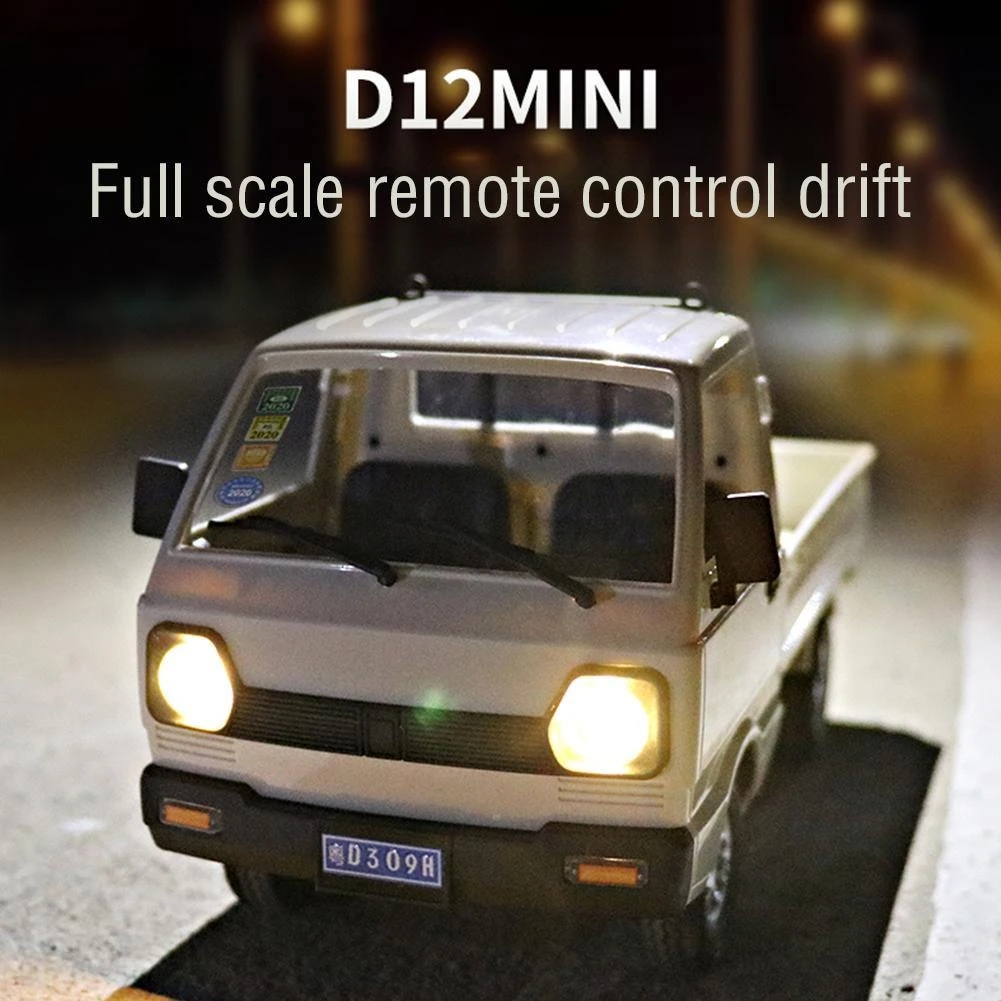 WPL D12 MINI 1/16 2.4G 2WD Full Scale On-Road Electric RC Car Truck Vehicle Models With LED Light
