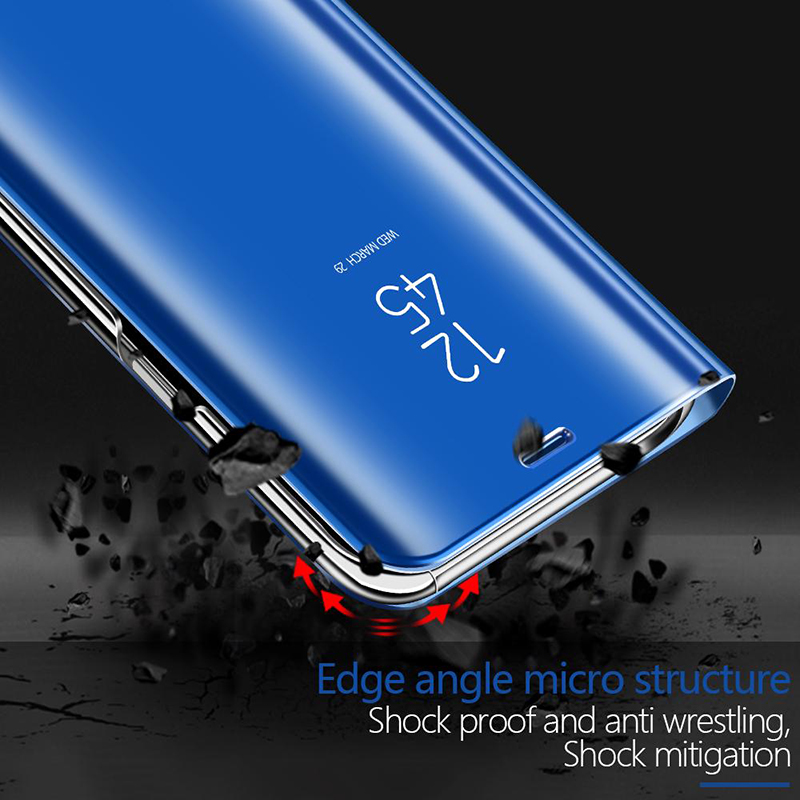 Bakeey for Xiaomi Redmi Note 9 Case Plating Mirror Window Shockproof Flip Full Cover Protective Case Non-original