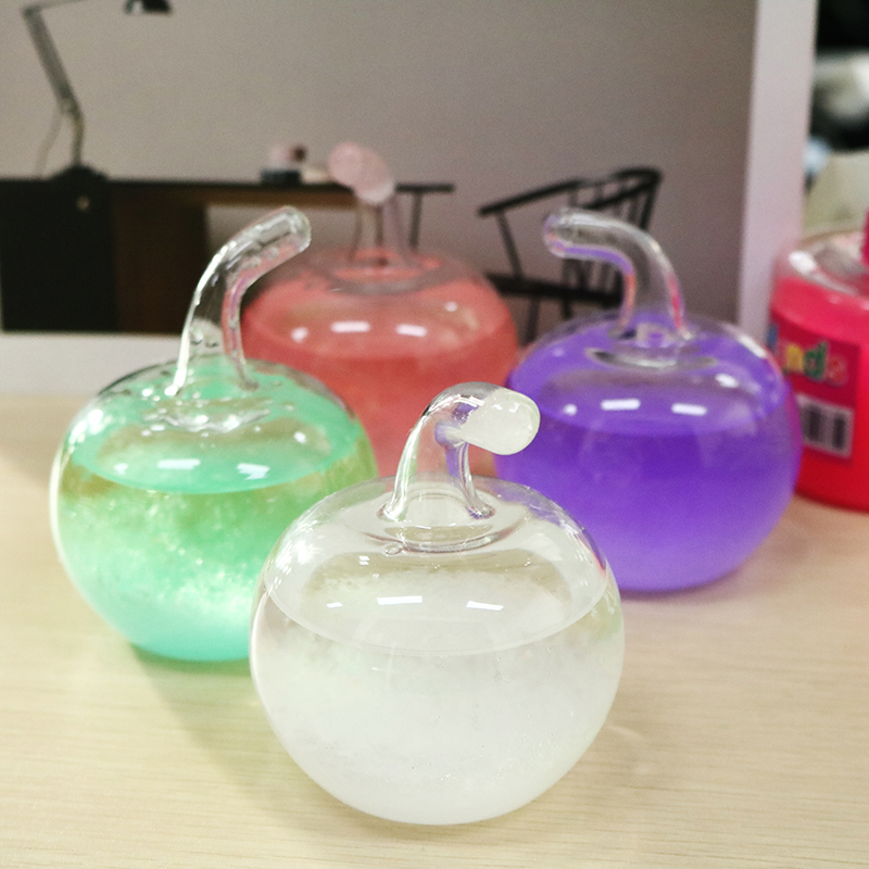 Prenda de Natal Mini Apple Previsão do tempo Crystal Storm Garrafa Glass Home Decor Crianças Brinquedos infantis