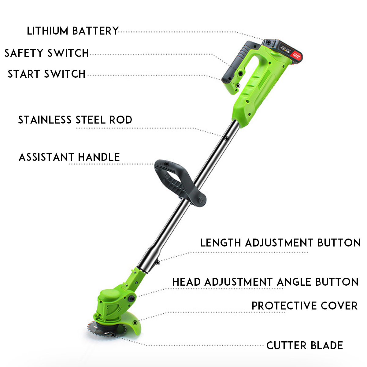 26V Electric Cordless Lawn Mower Household Small Garden Cordless Lawn Mower Band Saw Blade And Battery
