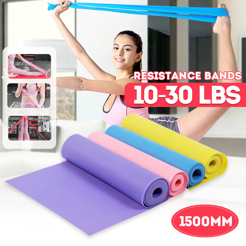 1500mm Resistance Bands Non-slip Yoga Pilates Fitness Mat Gym Training Elastic Band