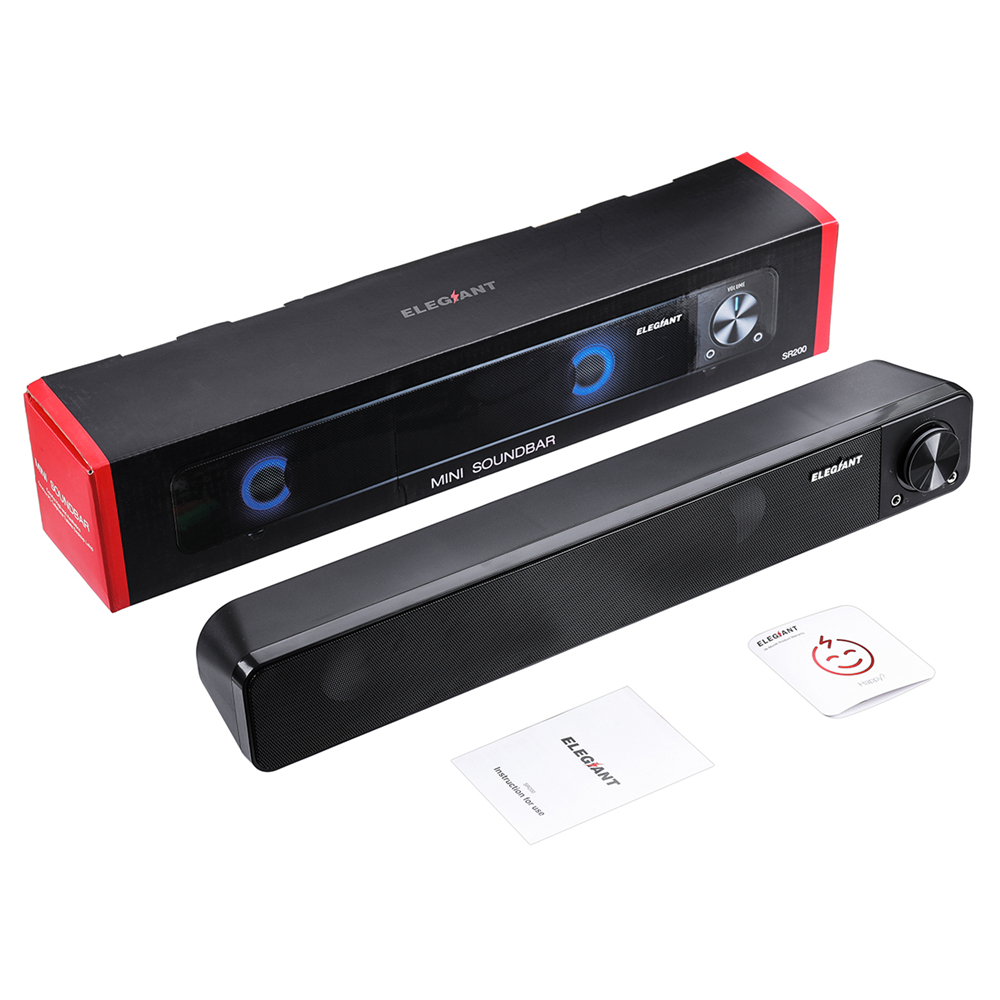 ELEGIANT Computer Speakers Wired Computer Sound Bar Stereo USB Powered Mini Soundbar Speakers for PC Tablets Laptop Desktop Projector Cellphone