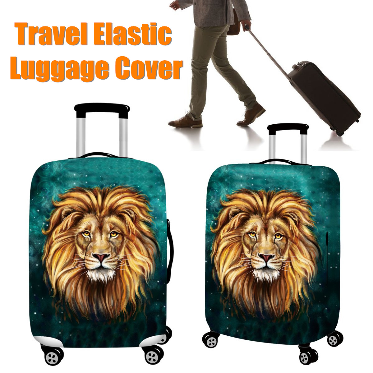 Suitcase Cover Polyester Spandex Thick Wear-Resistant Protective Cover Pull Bar Box 18-28 Inch Breathable Waterproof Dust Cover 