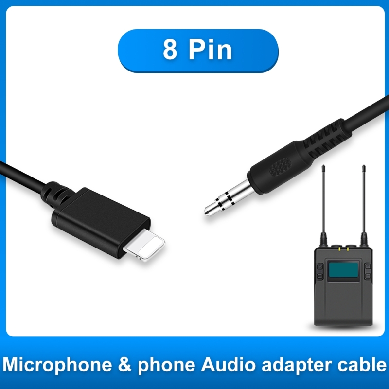 PULUZ PU514 3.5mm TRRS Male to 8 Pin Live Microphone Audio Adapter Spring Coiled Cable for DJI OSMO Pocket Smartphones Cable Stretching to 100cm