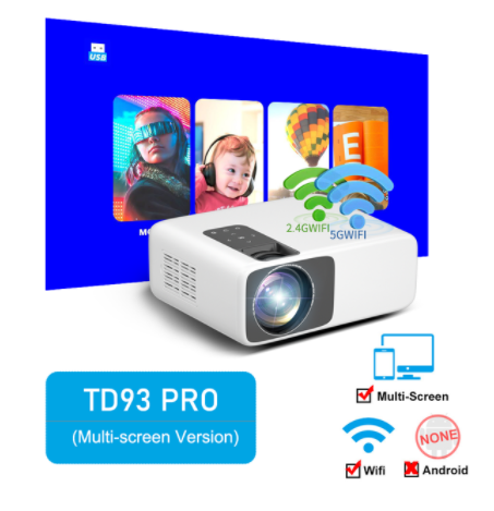 Thundeal TD93Pro 1080P Projector WIFI Mirroring Multi-Screen LED Portable Full HD Home Theater