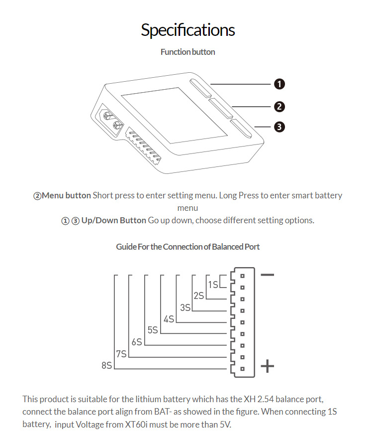 ISDT BattGo BG-8S Smart Battery Checker Balancer Receiver Signal Tester Quick Charge Function