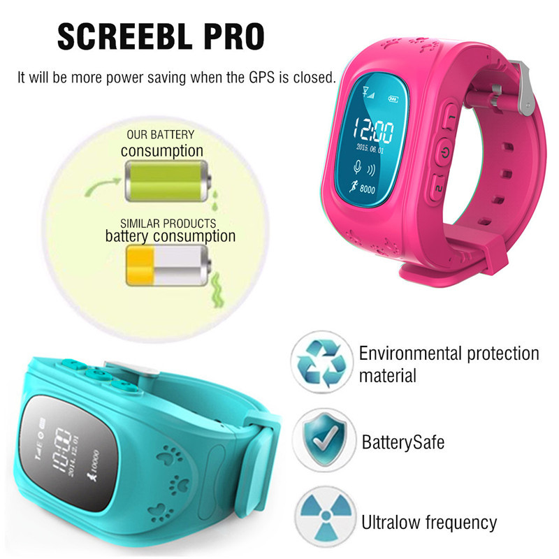 Anti Lost Smart Watch GPS Tracker SOS Security Alarm Monitor for Kids Baby Pets