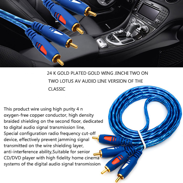 AC02 AV Cable Two Pairs to Two RCA Audio Cable Audio Line Lotus Cable