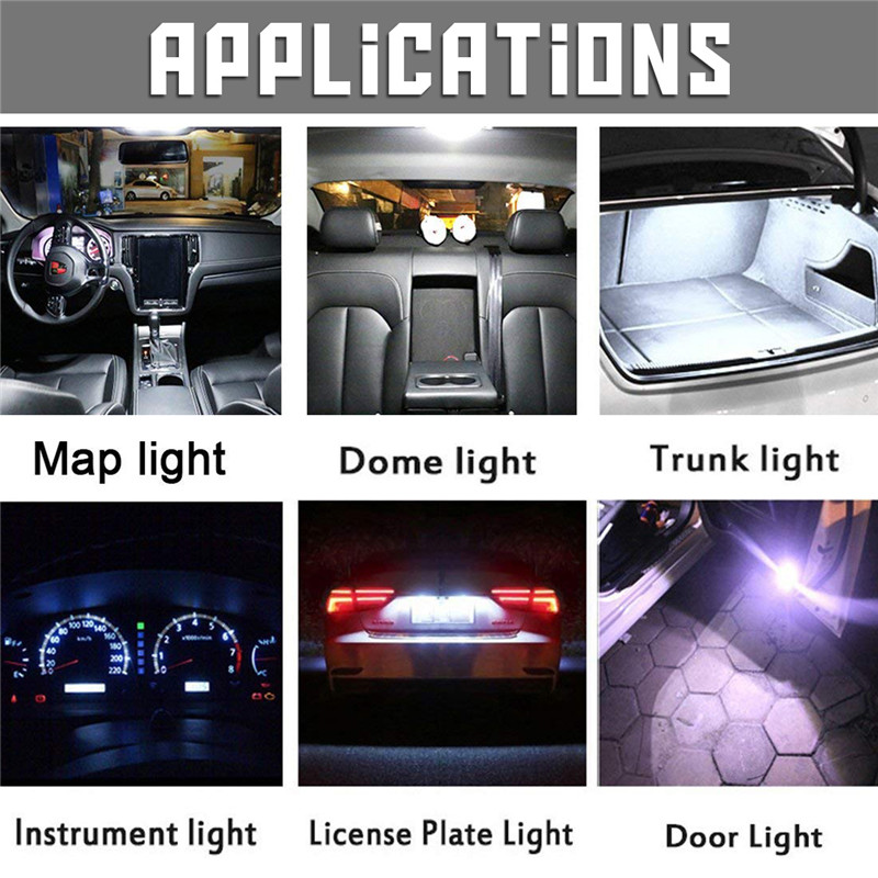 LED Featoon Dome Lights Car Interior Reading Map Lamp License Plate White 31/36/39/41mm 