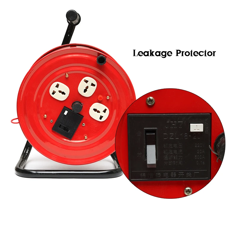220V Multi-Outlet 3 Plug Heavy Duty red Extension Cord Storage Wind-Up Reel  Sale - Banggood Southeast Asia Mobile-arrival notice