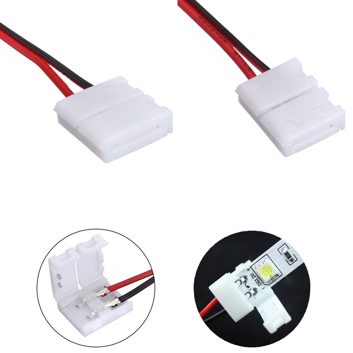 

2-Pins Power Connector Adaptor For 3528/5050 Led Strip Wire With PCB