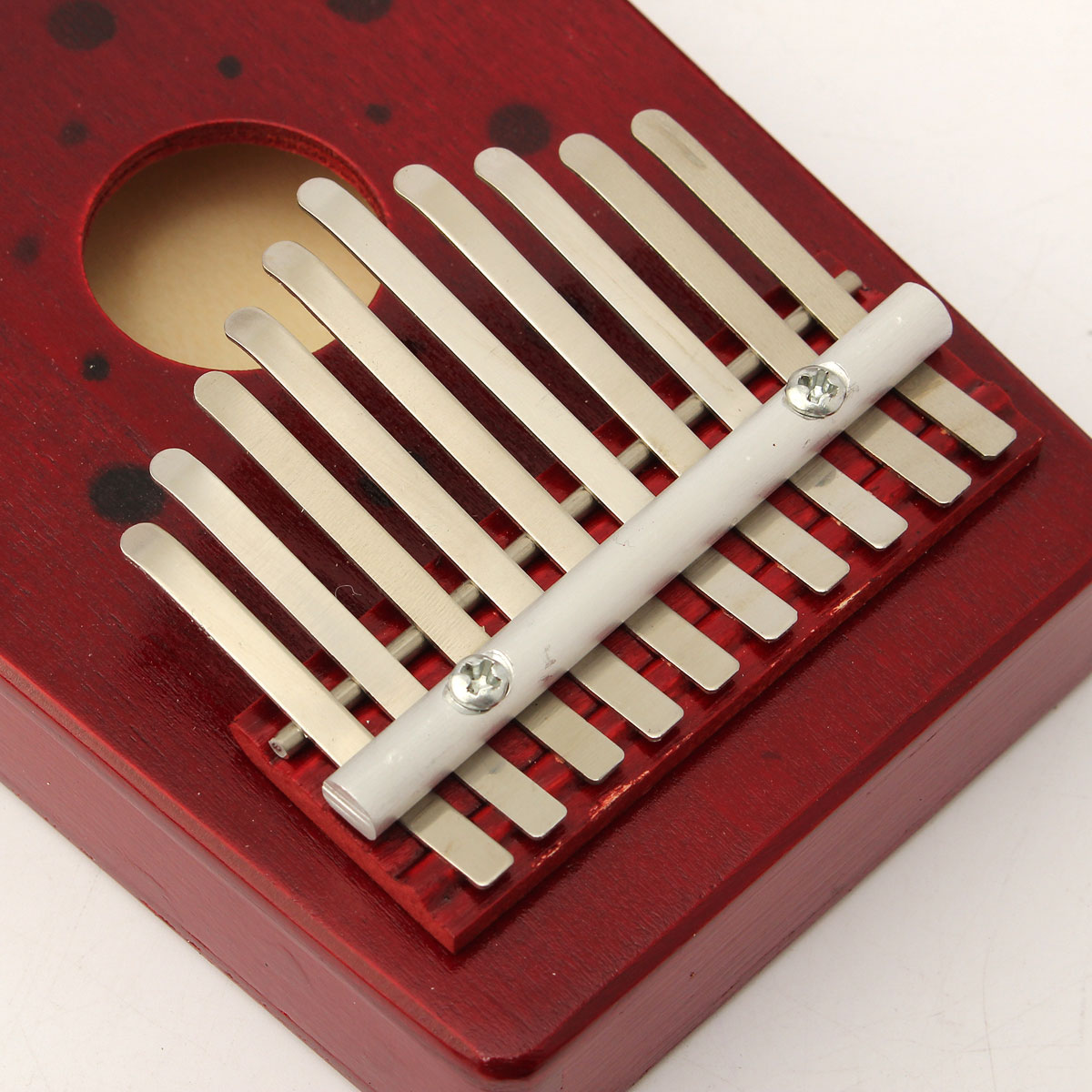 10 Tone Red/Natural Color Portable Wood Kalimba Thumb Piano Finger Percussion
