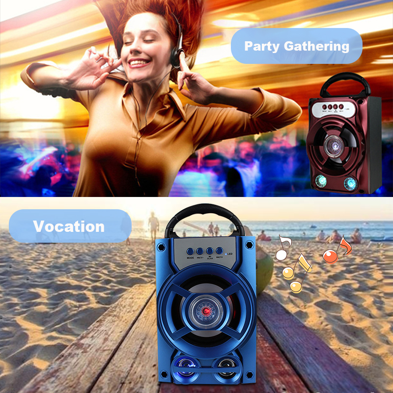 Portable Wireless Bluetooth Speaker Colorful Light Dual Unit Stereo Bass Party Outdoors Speaker 8