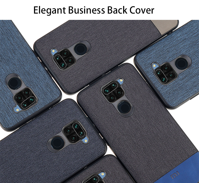 Bakeey Luxury Fabric Splice Soft Silicone Edge Shockproof Protective Case for Xiaomi Redmi Note 9 / Redmi 10X 4G Non-original
