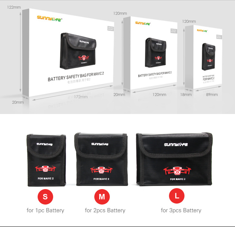 Sunnylife Explosion-proof Battery Safety Bag for DJI Mavic 2/Zoom Battery - Photo: 3