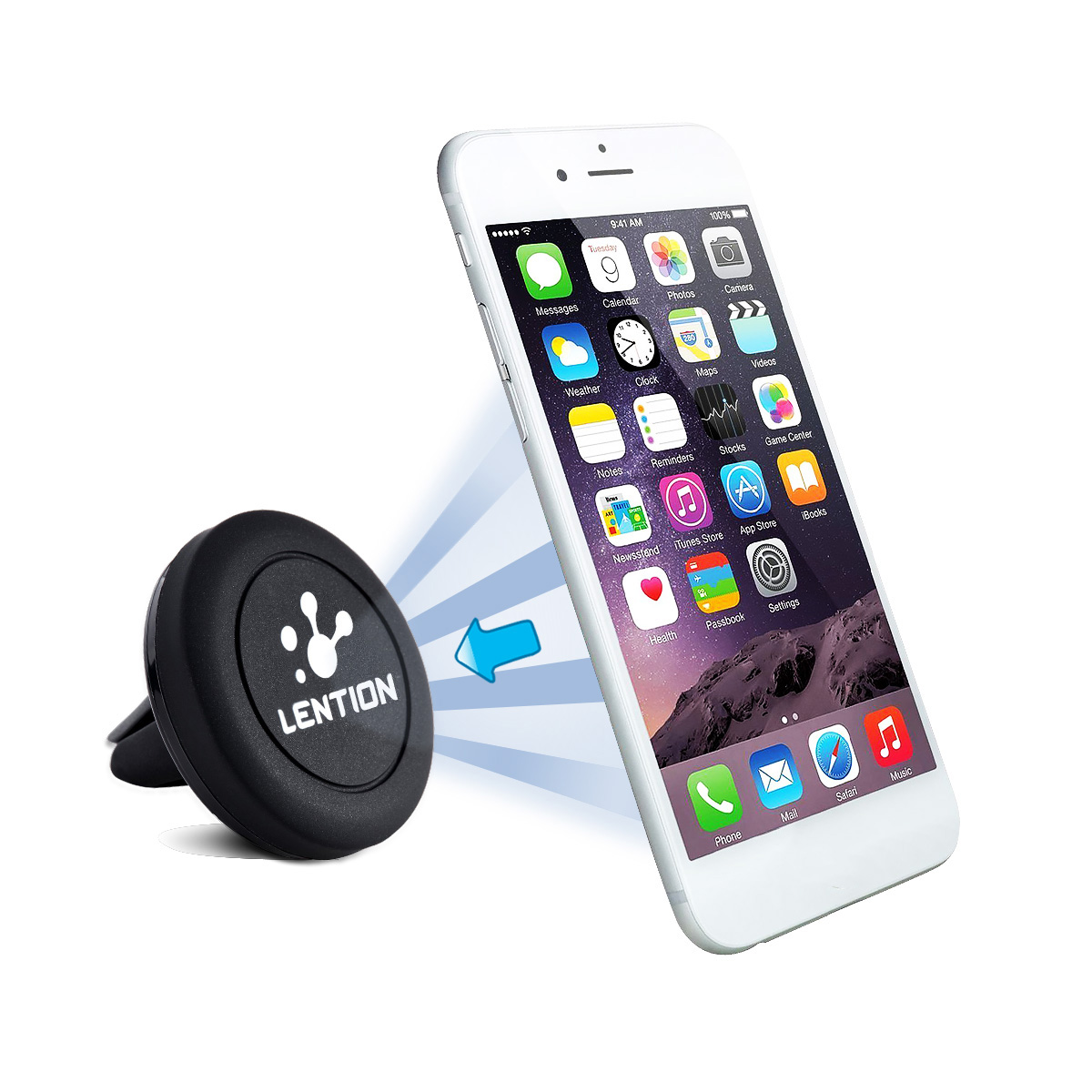 LENTION A500 360° Rotation Magnetic Car Air Vent Phone Holder Mount Bracket for iPhone 13 12 POCO X3 F3