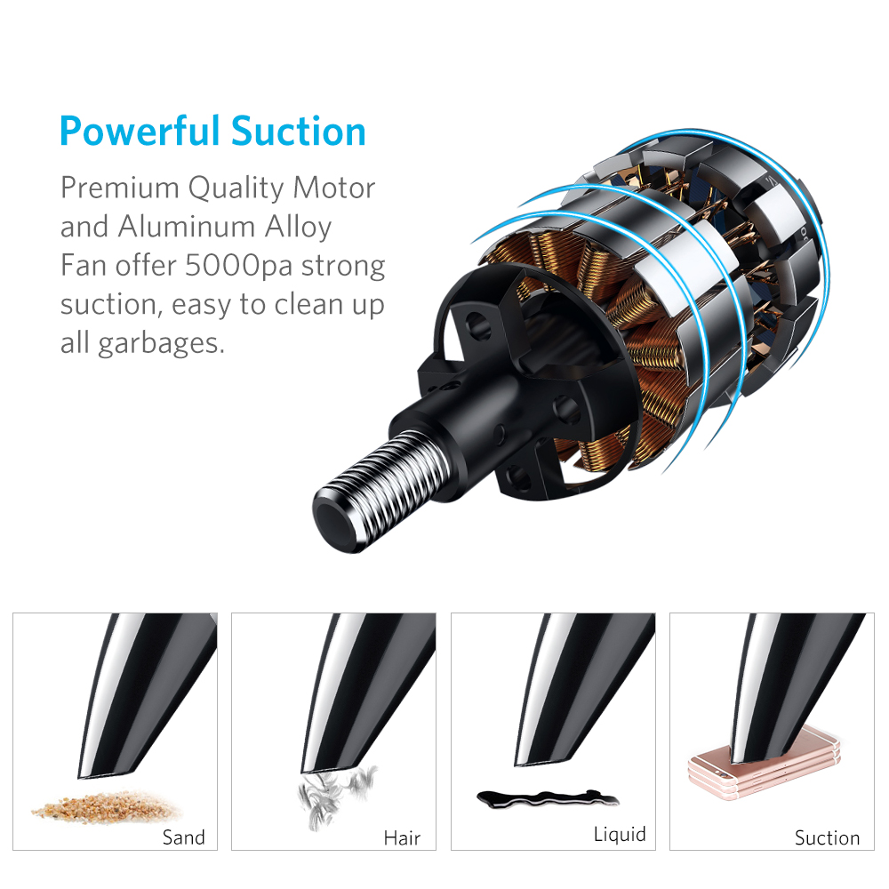 Portable Mini Heavy Dust Design Vacuum Cleaner 5500Pa Strong SuctionDry Wet Dust Clean for Home Car Dust Busters