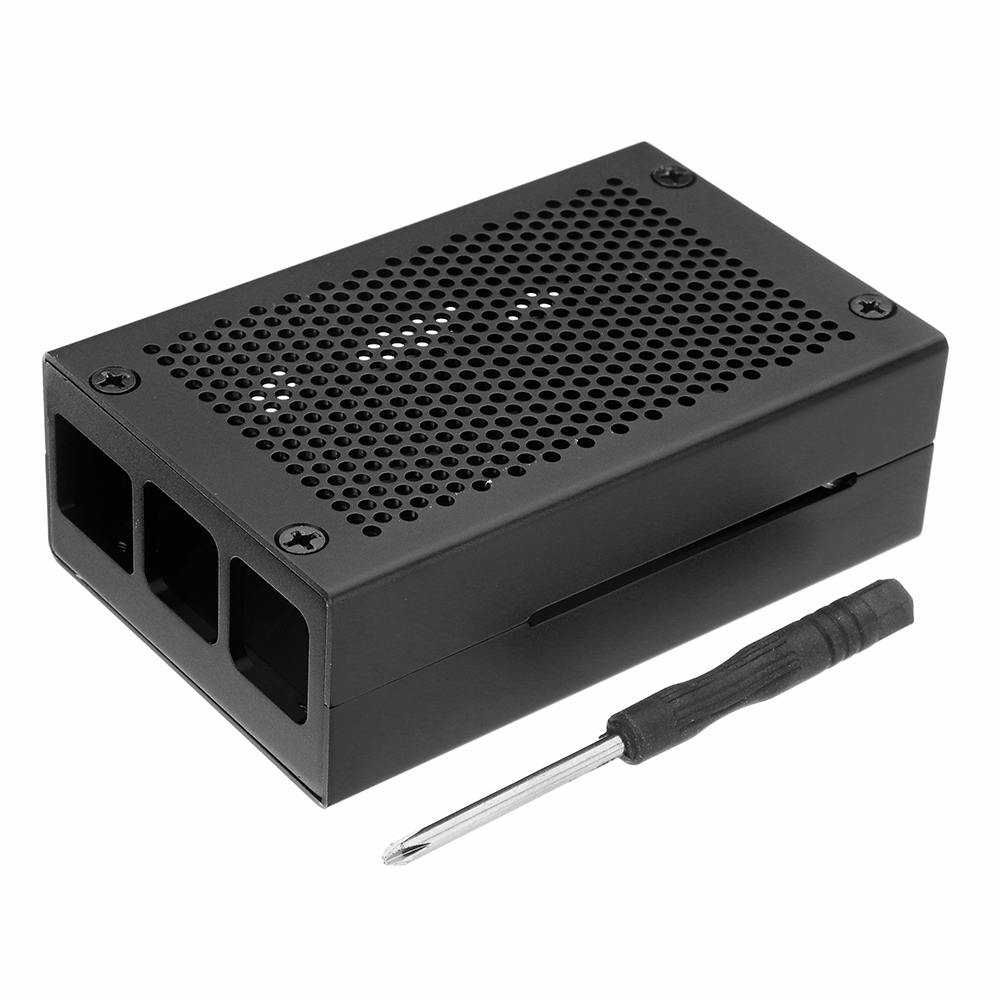 Silver/Black Aluminum Case Metal Enclosure With Screwdriver For Raspberry Pi 3 Model B+(plus) 21
