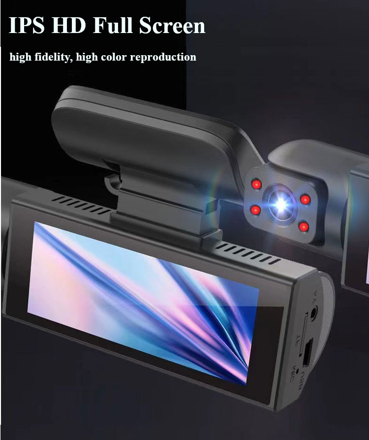 M8 1440P Ultra HD Dash Cam for Recording Front + Interior Car DVR IPS HDR Reversing Image Night Vision 24H Parking Monitoring