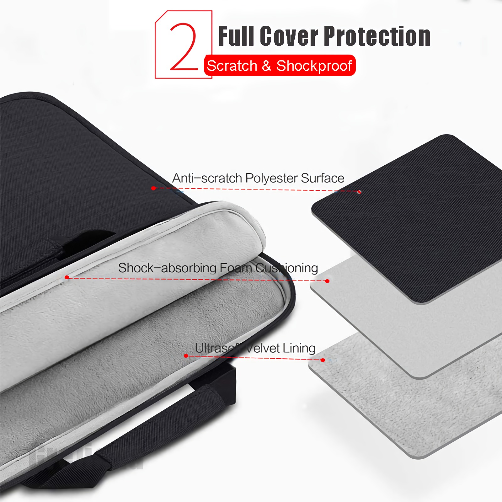Multi-use Strap Laptop Sleeve Bag With Handle For 10