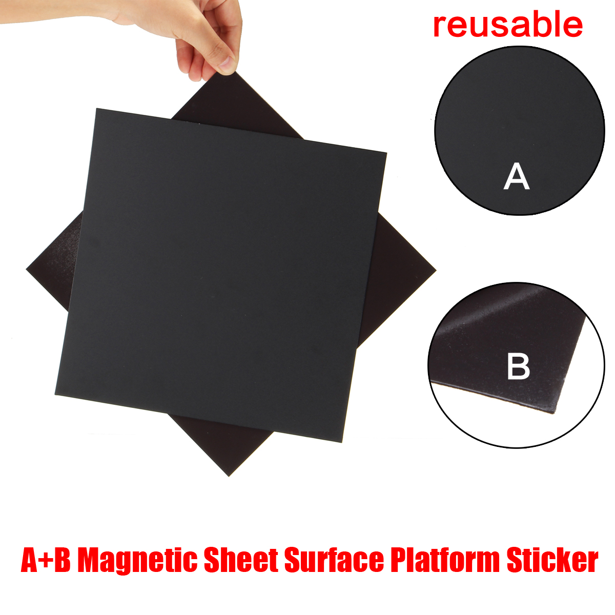 22x22cm A+B Magnetic Sheet Surface Platform Sticker For 3D Printer Creality Ender-3 Heated Bed 39