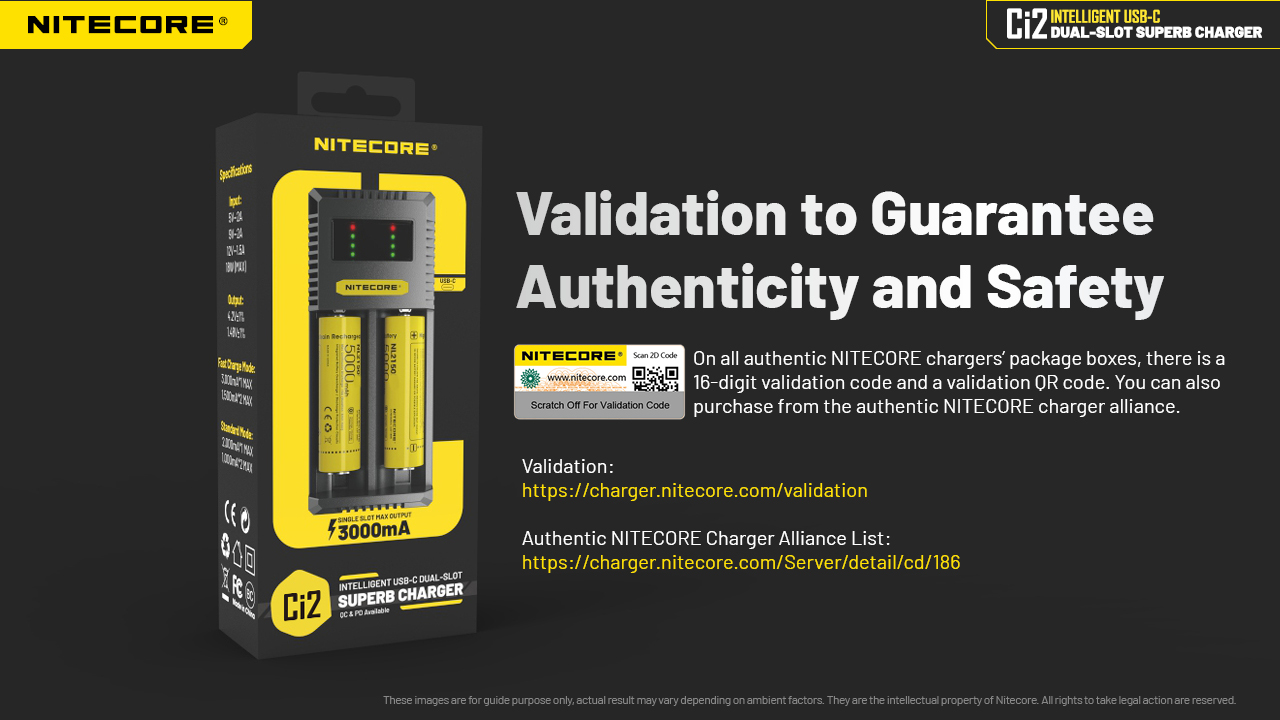 Nitecore Ci2 Dual Slot Universal Battery Charger For IMR/Li-ion Ni-MH/Ni-Cd 18650 21700 26650 AA AAA Battery Flashlight Home Tools RC Toys Cell Charger