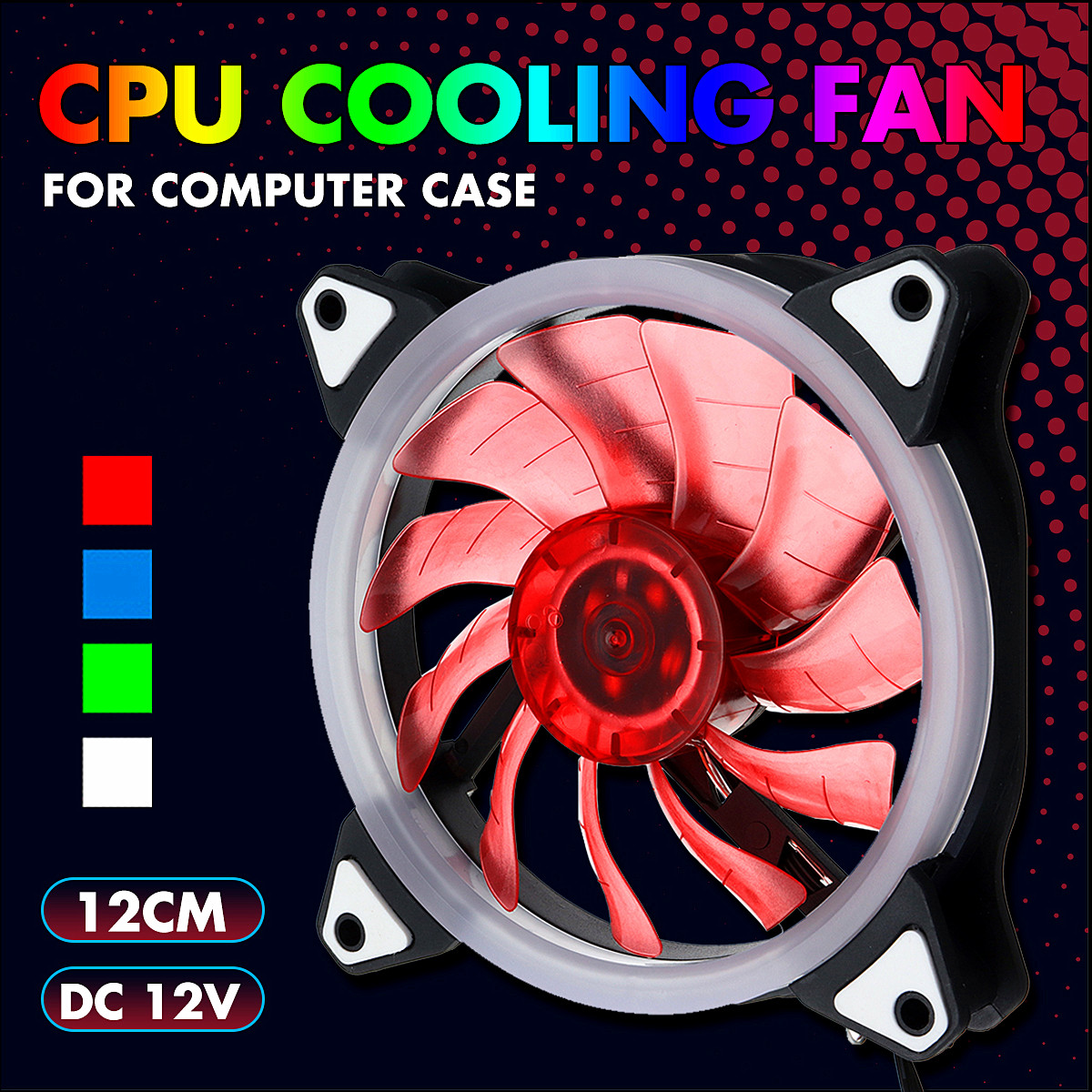 B02207 120mm 12V RGB LED Light Low Noise CPU Cooler Cooling Fan 8