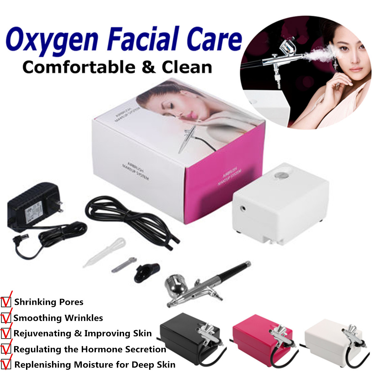 Oxygen Facial Care 3D Water Sprayer SPA Skin Beauty Therapy Machine Peel 110V-230V