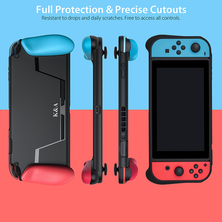 K&A Protective Cover Case Handle with Game Card Slot for Nintendo Switch Game Console