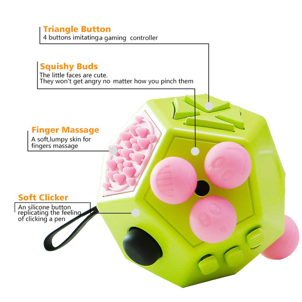 Stress Relieve Dice 12 Sided Creative Puzzle Toy Anti-anxiety Anti Stress Cube Toy Anxiety Relief Depression Adult Kids Toy
