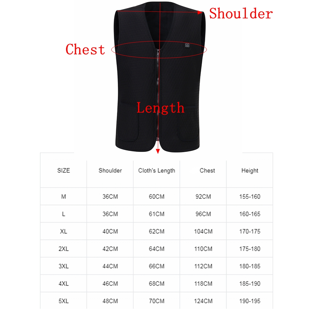 Electric USB Power Supply Warm Heated Vest Intelligent Heating Jacket Racing Coat Best For Winter
