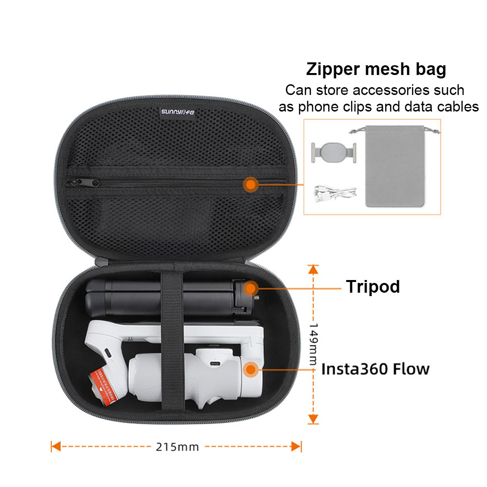 Sunnylife Portable Storage Bag For DJI Osmo Mobile 6 Insta360 Flow Handheld Stabilizer Gimbal