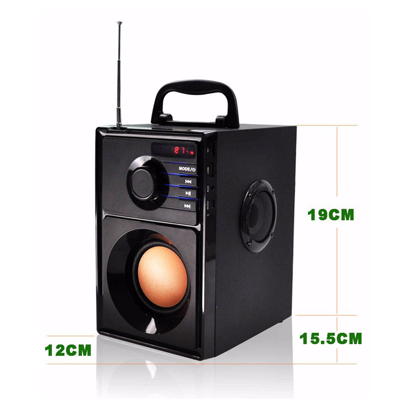 VAENSON A10 Outdoor Wireless bluetooth Speaker Stereo Wooden Subwoofer U-disk TF