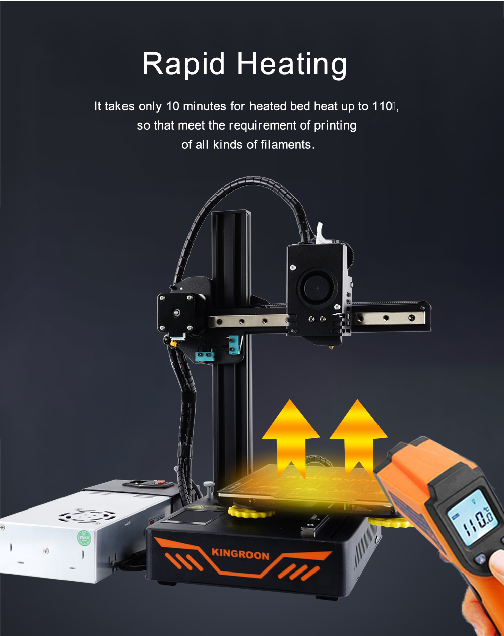 KINGROON® KP3S 3.0 3D Printer High Precision Printing Upgraded DIY 3d printer Kit Touch Screen Pringting Size 180*180*180mm