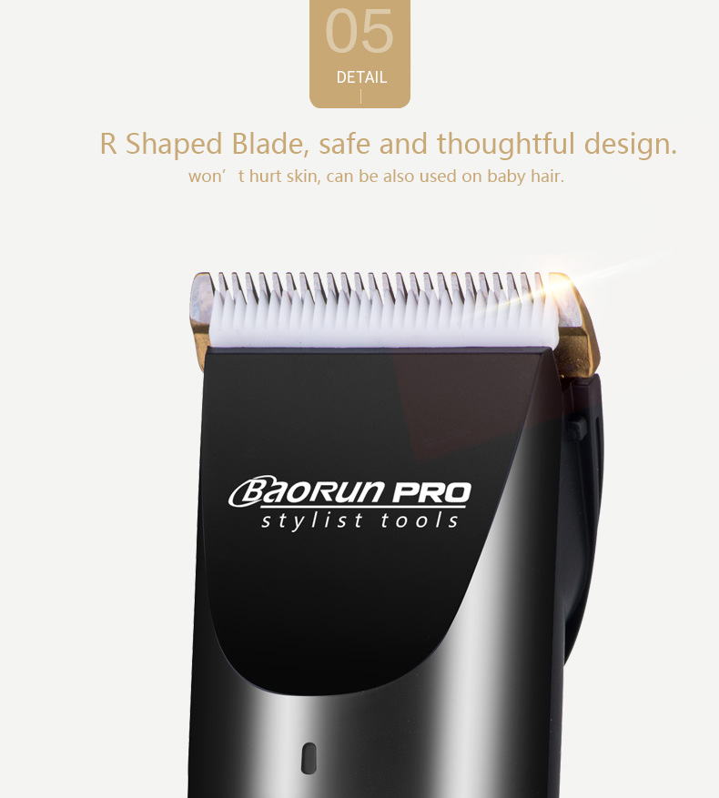 BaoRun LCD Display Electric Hair Clipper Beard Shaver Ceramic Blade