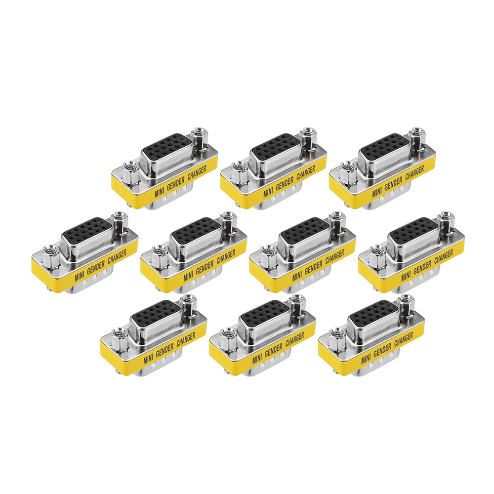 10Pcs DB15 Mini Gender Changer Adapter Female to Male Plug Adapter Connecters