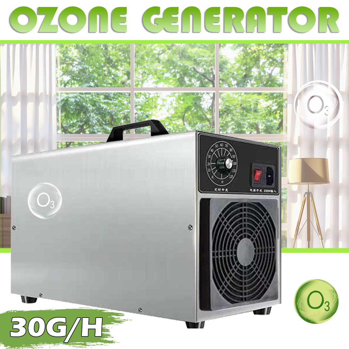 220V 30G/H Ozone Generator Air Purifier For Car Home Ozone Machine Timer Set Air Purification