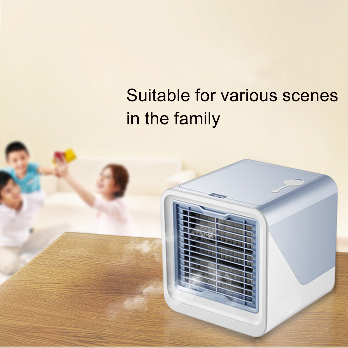 USB Mini Air Conditioner Personal Air Cooler Desktop Cooling Fan Air Purifier Humidifier Night Light for Home Office