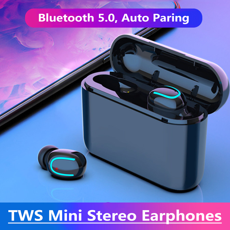[Bluetooth 5.0] TWS True Wireless Earphone Dual Single Earbud Noise Cancelling Mic with Charging Box 6