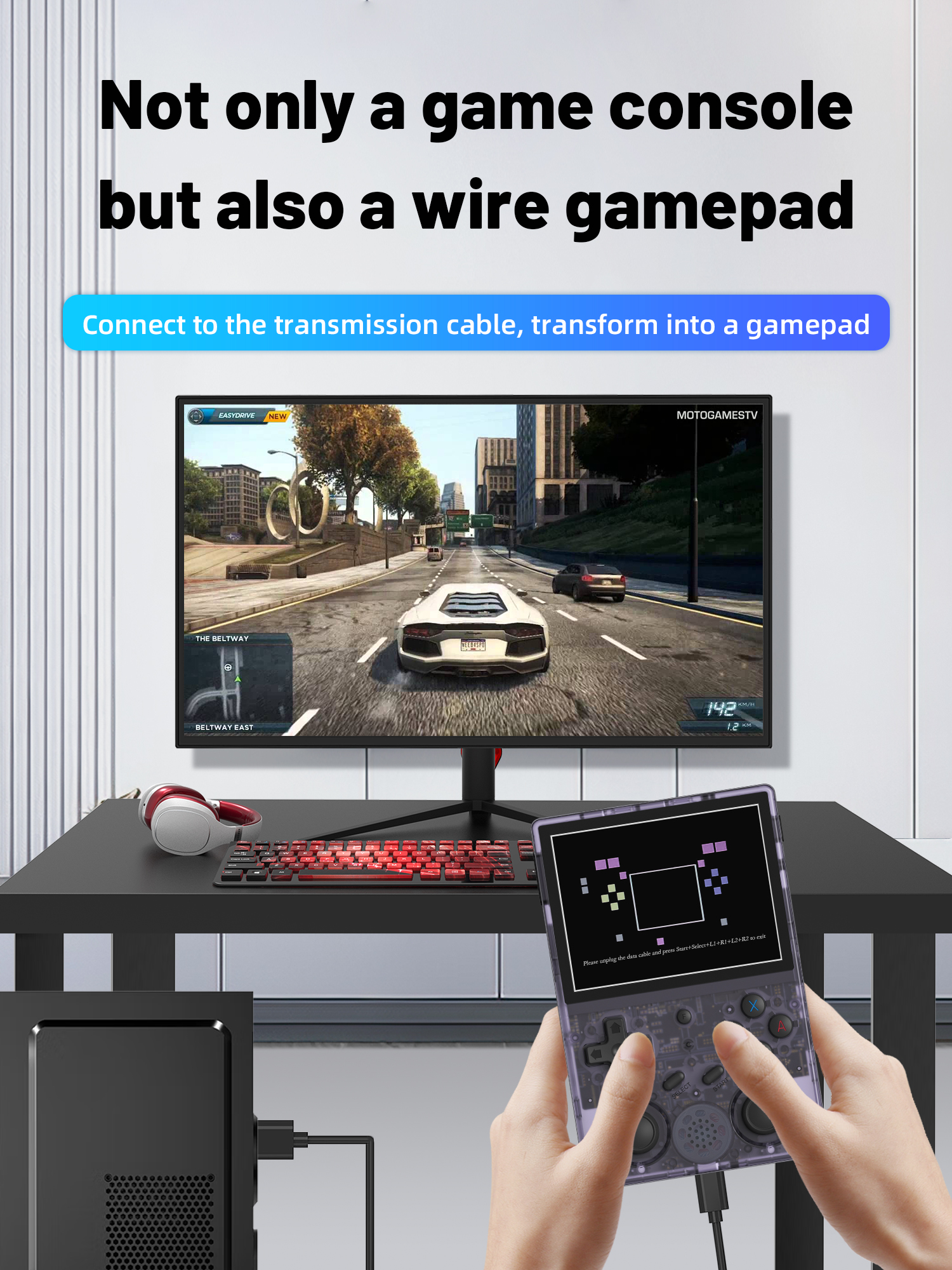 ANBERNIC RG353V 64GB 15000 Games Android Linux Dual OS Handheld Game Console LPDDR4 2GB RAM eMMC 5.1 32GB ROM 5G WiF BT4.2 3.5 inch IPS Full View Retro Video Game Player