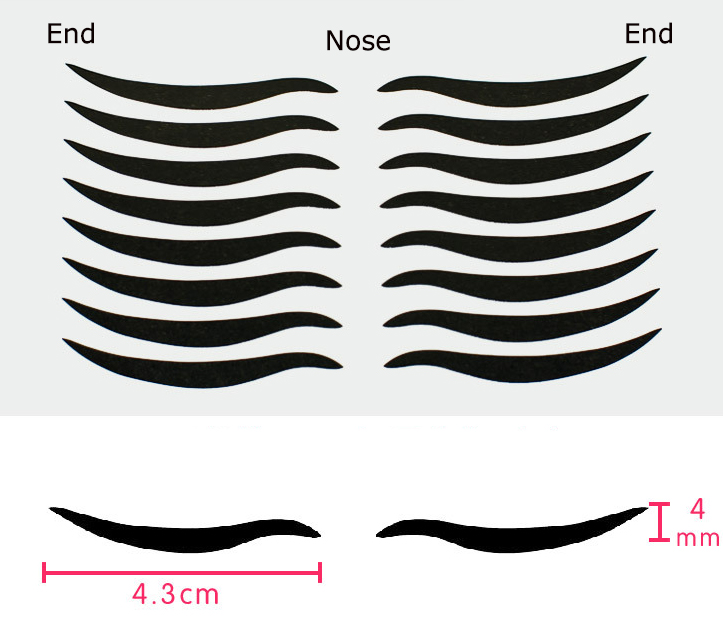 LuckyFine 8 Pairs Black Eyeliner Double Eyelid Sticker Cat's Eyes Liner Tattoo Invisible Makeup