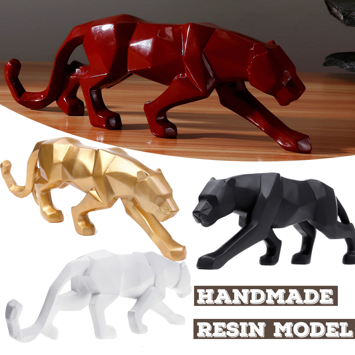 Modern Abstract Art Leopard Resin Geometric Resin Model Gift Room Decorations       