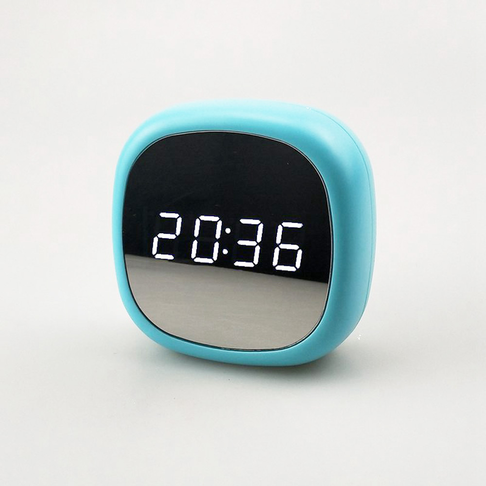 

Snooze LED Alarm Clock Digital Makeup Mirror Clock Alarm Time Temperature Display Multi-function Electronic Table Clock