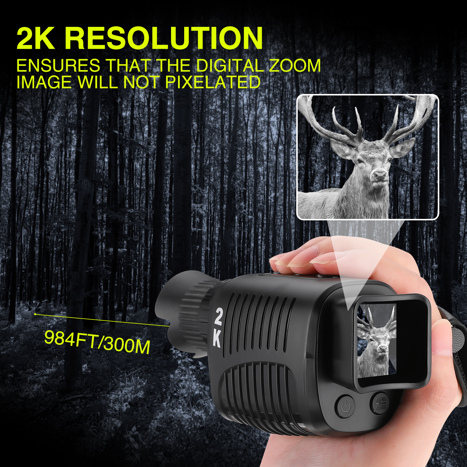 2K HD 5X Digital Zoom 850mm IR Night Vision Video Camcorder 1.5 inch HD LCD Display Vlogging Camera for YouTube with 32G Memory Card