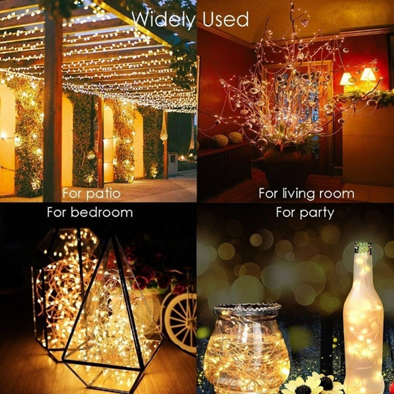 5 Colors 8 Modes 10m 100LED Solar Copper Wire String Lights Waterproof Decor for Courtyard Outdoor Park Christmas Decorations Clearance Christmas Lights